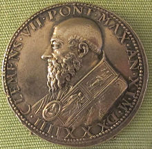 Cellini's Medal portrait of Clement VII and morse (Source: Wikimedia)