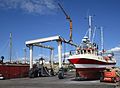 * Nomination Portal crane and fishing boat at Smögen wharf, Sweden. --W.carter 18:54, 20 June 2016 (UTC) * Promotion  SupportNoisy sky, but good enough.--Jebulon 15:44, 28 June 2016 (UTC)