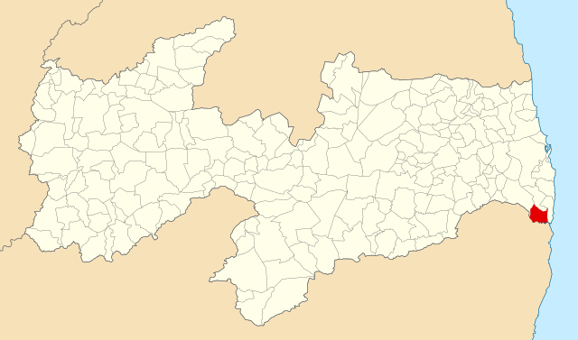 Localização de Caaporã na Paraíba