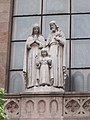 Budapest Holy Family church. Holy Family statue. Renovated in 1973. Steel structure building. Parish church. Listed Monument ID 7946 - Budapest District VI., Szondi street 67.JPG