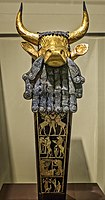 Bull-headed lyre recovered from the royal cemetery of Ur Iraq 2550-2450 BCE