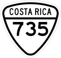 Road shield of Costa Rica National Tertiary Route 735