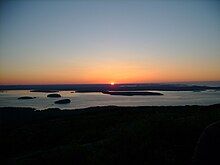 View of the sunrise from Cadillac Mountain