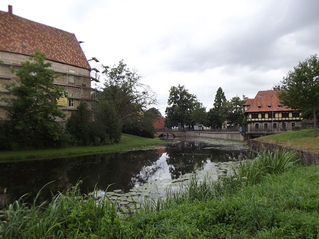 A medieval moat castle in Steinfurt, Germany