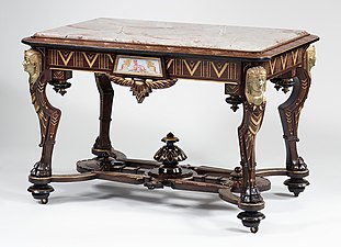 Center table, 1870–1875, rosewood, walnut and marble, Metropolitan Museum of Art