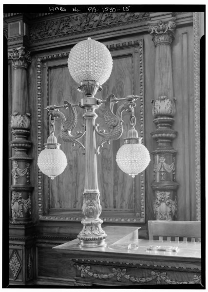 File:Cervin Robinson,photographer,April 16,1959,public hearing room,lamp - The New Public Buildings, Penn Square, Broad and Market Streets, Philadelphia, Philadelphia County, PA HABS PA,51-PHIL,327-15.tif