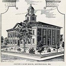 Chariton County's second courthouse. It replaced one destroyed by Confederate raiders during the Civil War.