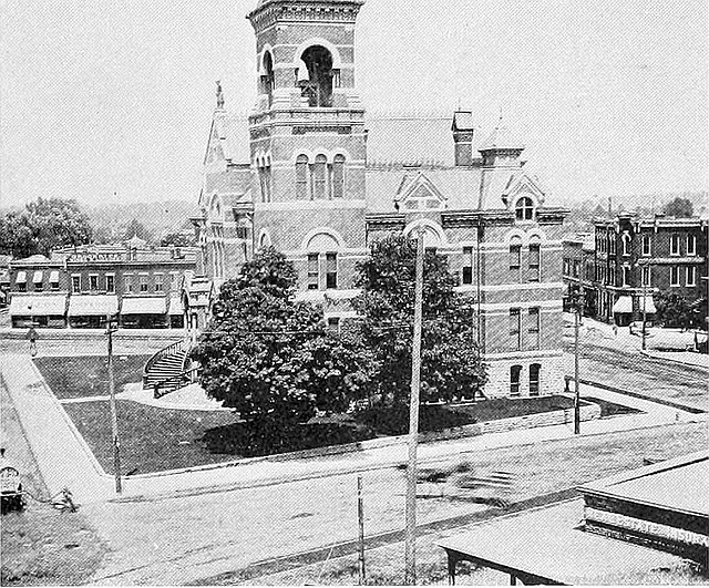 (1900) City Hall and downtown. Mount Clemens, Michigan