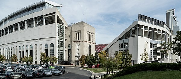 Stadium exterior in August 2020