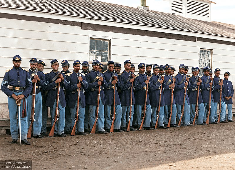 File:Company E of the 4th United States “Colored" Infantry Regiment, at Fort Lincoln, Washington, D.C. c. 1864. (50133595056).jpg