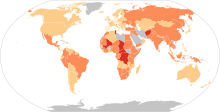 A map of the world showing a composite index about rape of women in 2018, data by WomanStats Project.
.mw-parser-output .legend{page-break-inside:avoid;break-inside:avoid-column}.mw-parser-output .legend-color{display:inline-block;min-width:1.25em;height:1.25em;line-height:1.25;margin:1px 0;text-align:center;border:1px solid black;background-color:transparent;color:black}.mw-parser-output .legend-text{}
Rape is not a major problem in this society
Rape is a problem in this society
Rape is a significant problem in this society
Rape is a major problem in this society
Rape is endemic in this society
No data Comprehensive Scale of Rape (2018) - LRW-SCALE-11.svg