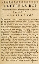 Vignette pour Convocation des états généraux de 1789