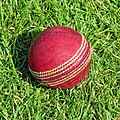Cricket ball at North Middlesex Cricket Club, Crouch End, London.jpg