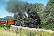 Cumbres & Toltec Scenic Railroad excursion train headed by locomotive 484 in 2015