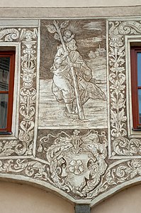 Renaissance sgraffito at one of the local houses