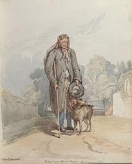 Portrait of a Blind Beggar, Glamorganshire, George Orleans Delamotte, 1818