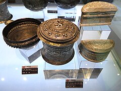 Dai containers (silver). Metalwork in the Yunnan Provincial Museum.
