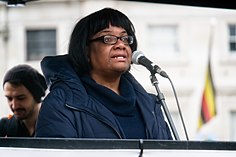 Abbott at a rally in Trafalgar Square in 2016 Diane Abbott (25795818902).jpg