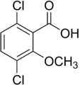2-Метокси-3,6-дихлорбензоиний хүчил (дикамба); идэвхтэй гербицид