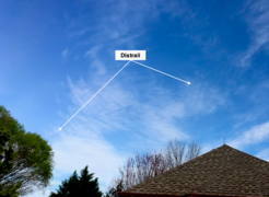 Distrail – a narrow line of clearance produced by a passing airplane, here produced in a patch of thin cirrostratus.