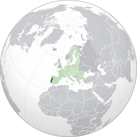 Португалия на карте Европы