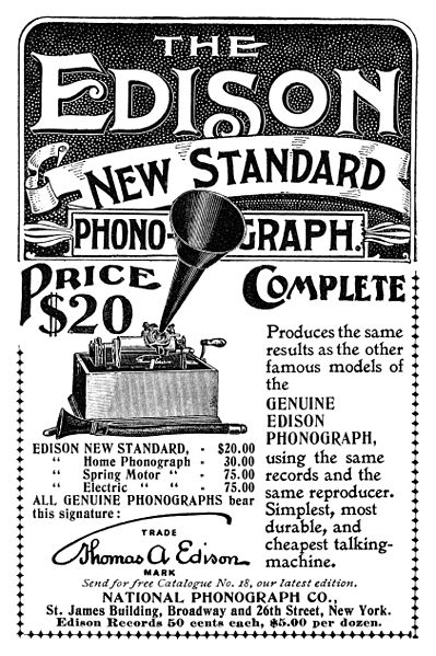 File:Edison New Standard Phonograph advertsiement 1898.jpg