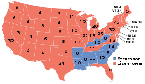 Electoral map, 1952 election