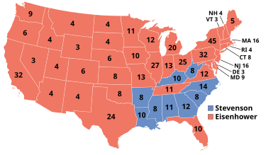 1952 electoral vote results ElectoralCollege1952.svg