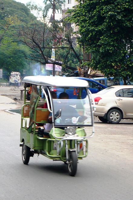 An electric rickshaw