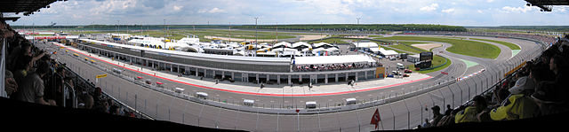 Panorama shot of the speedway from the grandstands.