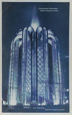 The Cactus Fountain from the Paris Colonial Exposition of 1931. Expo 1931 Cactus.jpg