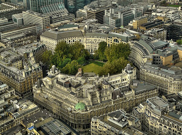 Finsbury Circus occupies the site of Moorfields proper, the Walbrook ran under what is now Blomfield Street, on its eastern side