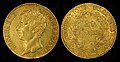 Napoleón de ouro de 20 francos de 1803.