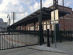 The Reading Franklin Street train terminal was converted to a bus terminal in 2013. Buses enter from Cherry Street. Franklin Street bus terminal (1).jpg