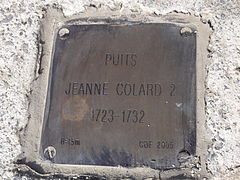 « Puits Jeanne Colard 2, 1723-1732 ».