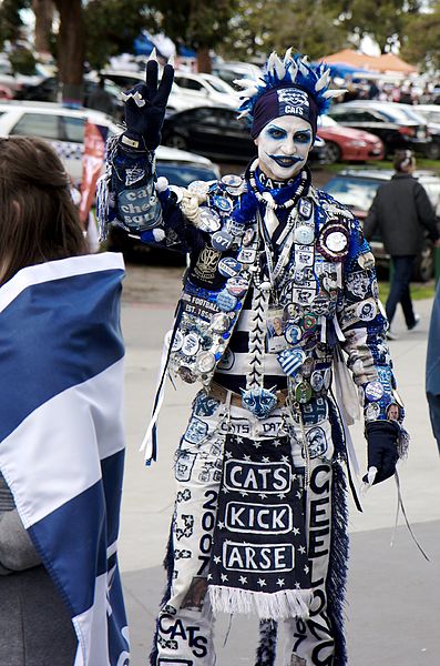 Well-known supporter Troy West, nicknamed "Catman"