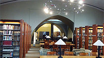 The library's Main Reading Room on the 2nd floor. Gill Memorial Library 3.jpg