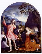 Noli me tangere (Не прикасайся ко Мне). 1524. Дерево, масло. Музей произведений искусства Собора Санта-Мария-Ассунта, Чивидале-дель-Фриули