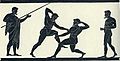 Image 9A scene of Ancient Greek pankratiasts fighting. Originally found on a Panathenaic amphora, Lamberg Collection. (from Mixed martial arts)