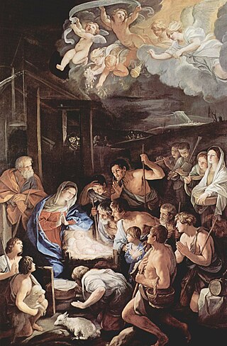 <i>Adoration of the Shepherds</i> (Reni) Painting by Guido Reni