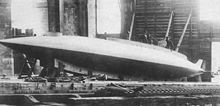 Gymnote, launched in 1888, was the first all electric submarine equipped with batteries. Her crew was five men. Gymnote1889.jpg