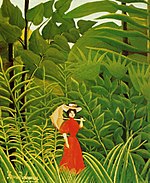 Henri Rousseau - Femme en rouge dans la foret.jpg
