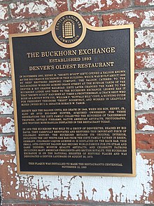 Plaque outside of Buckhorn Exchange Historic buckhorn.jpg