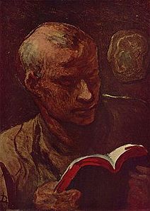 Reader, a painting by Honoré Daumier