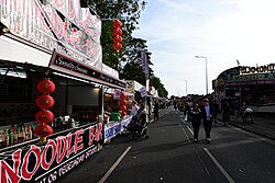 Walton Street in Kingston upon Hull during the 2023 instalment of Hull Fair.