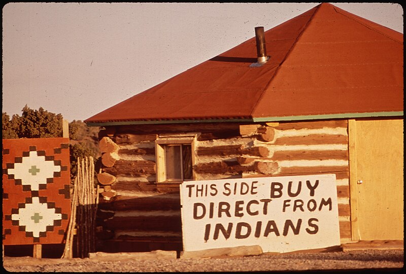 File:INDIAN-OWNED SHOP ON ONE SIDE OF ROUTE 66 CHALLENGES WHITE-OWNED SHOP ON THE OTHER - NARA - 544148.jpg