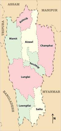 Thumbnail for List of districts of Mizoram