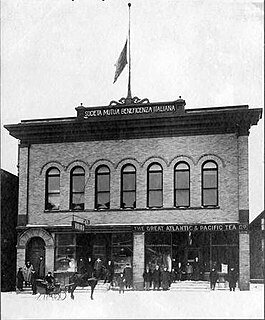 Italian Hall demolished building in Calumet, Michigan