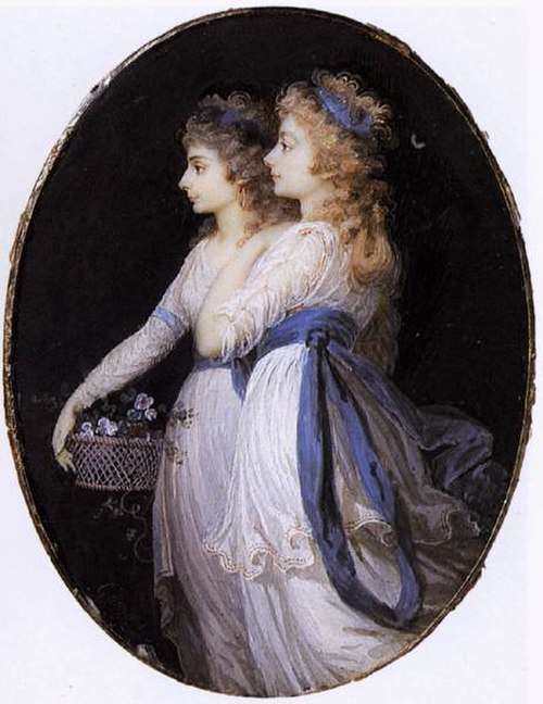 Lady Elizabeth with Georgiana, Duchess of Devonshire, by Guérin, ca. 1791