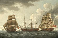 Tryall in three positions, off Antigua, by John Cleveley the Elder, 1764 John Cleveley the Elder - H.M.S. Tryall in three positions off Antigua (1764).jpg